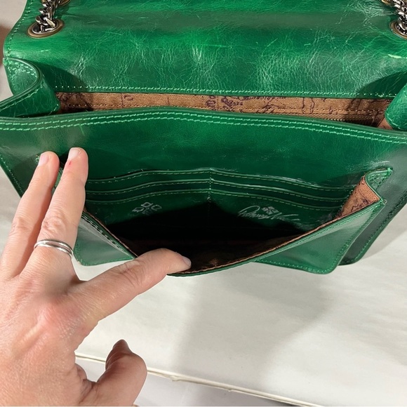 Patricia Nash Discovery Green Studded Merano Leather Shoulder Bag - Picture 7 of 16